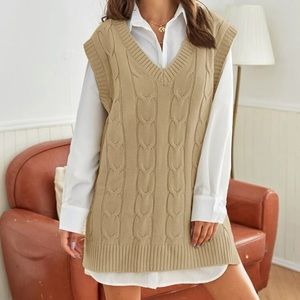 tan sweater vest size small